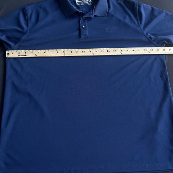 Ariat Tek Polo Shirt Mens XL Navy Blue Heat Series Performance Golf Outdoor - Picture 9 of 11